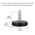 thumbnail image 2 of M8 x 25 x 40mm Leveling Feet Adjustable Leveler for House Cabinet Leg 8pcs, 2 of 7