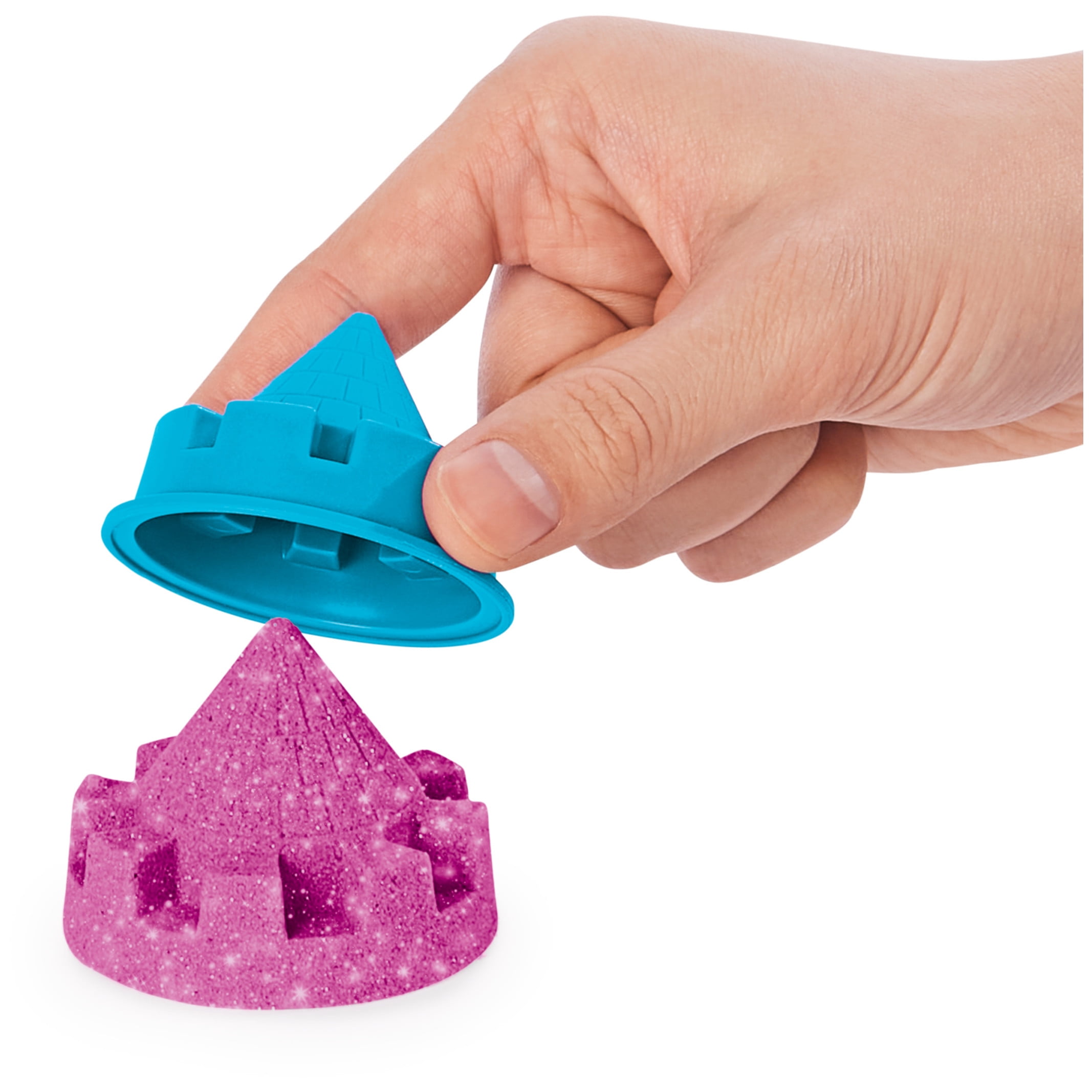Kinetic Sand Sparkle Sandcastle Set w/ 1lb Pink Shimmer Kinetic Sand