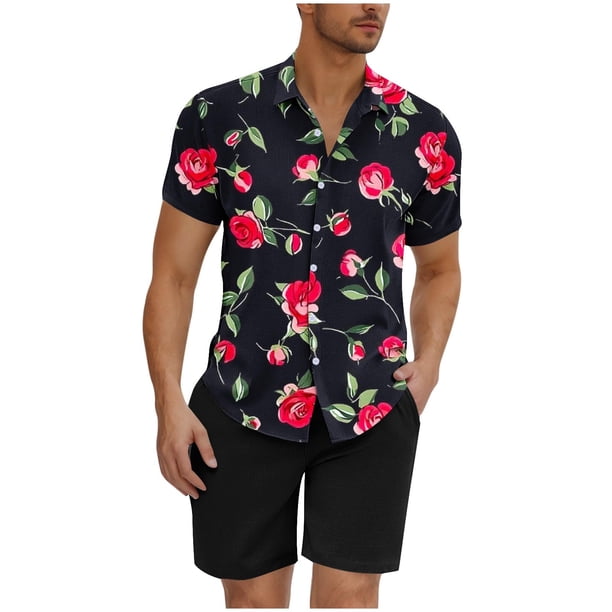 Mens Camisas de Manga Larga Casual Elegante Cuadrado Girar Hacia Abajo Cuello Botón Blusa, Verano de Spandex