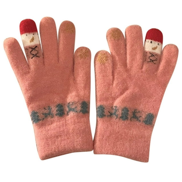 Fingerless Touchscreen Knitted Five Finger Warm Thermal For Winter Holiday Comfort