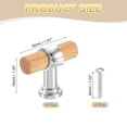 thumbnail image 2 of Uxcell 4 Pack Tiradores de Cajón de Madera en Forma de T, 1.57" x 0.63" Tiradores de Gabinete de Madera con Base de Plata y Tornillos para Cocina, Armario, Closet, Haya, 2 of 6