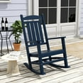 thumbnail image 3 of WestinTrends Malibu Outdoor Rocking Chair Set of 2, All Weather Poly Lumber Adirondack Rocker Chair with High Back, 350 Lbs Support Patio Rocking Chair for Porch Deck Garden Lawn, Navy Blue, 3 of 7