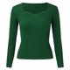 thumbnail image 2 of Suéter elegante Sexy Gibobby de punto con cuello en V sólido para mujer Verde M, 2 of 5