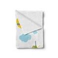 thumbnail image 2 of Cartoon Soft Flannel Fleece Throw Blanket, Abstract Transportation Types Car Ship Truck Scooter Train and Aeroplanes, Cozy Plush for Indoor and Outdoor Use, 60" x 80", Multicolor, by Ambesonne, 2 of 5