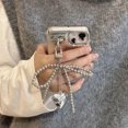 thumbnail image 2 of Bowknot Heart Keychain Women Sweet Charm Pearl Bow Backpack Key Ringsฅ W5A6, 2 of 4