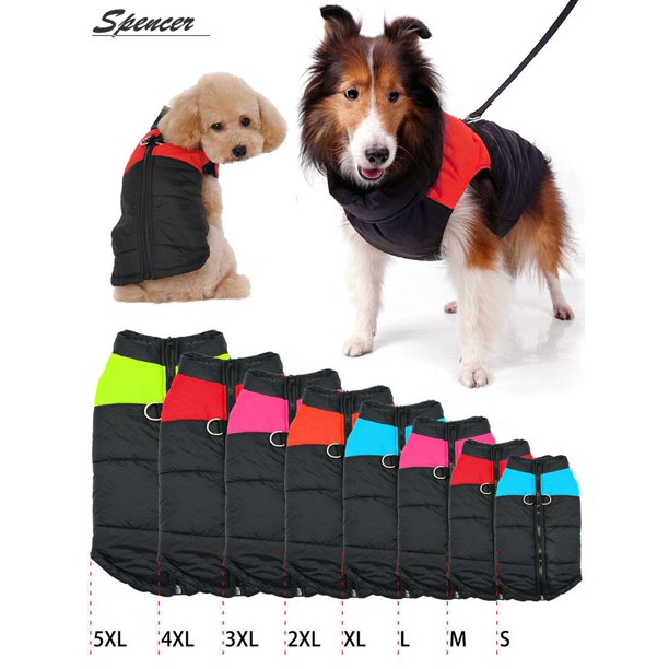 Spencer Waterproof Dog Warm Vest Jacket Puppy Coat Cold Winter Outfit Clothes for Small Medium