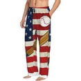 thumbnail image 6 of Disketp American Flag And Baseball Men's Pajama Pants - Ultra Soft Fleece Sleep and Lounge Pants (Size: S-XXL)-, 6 of 6