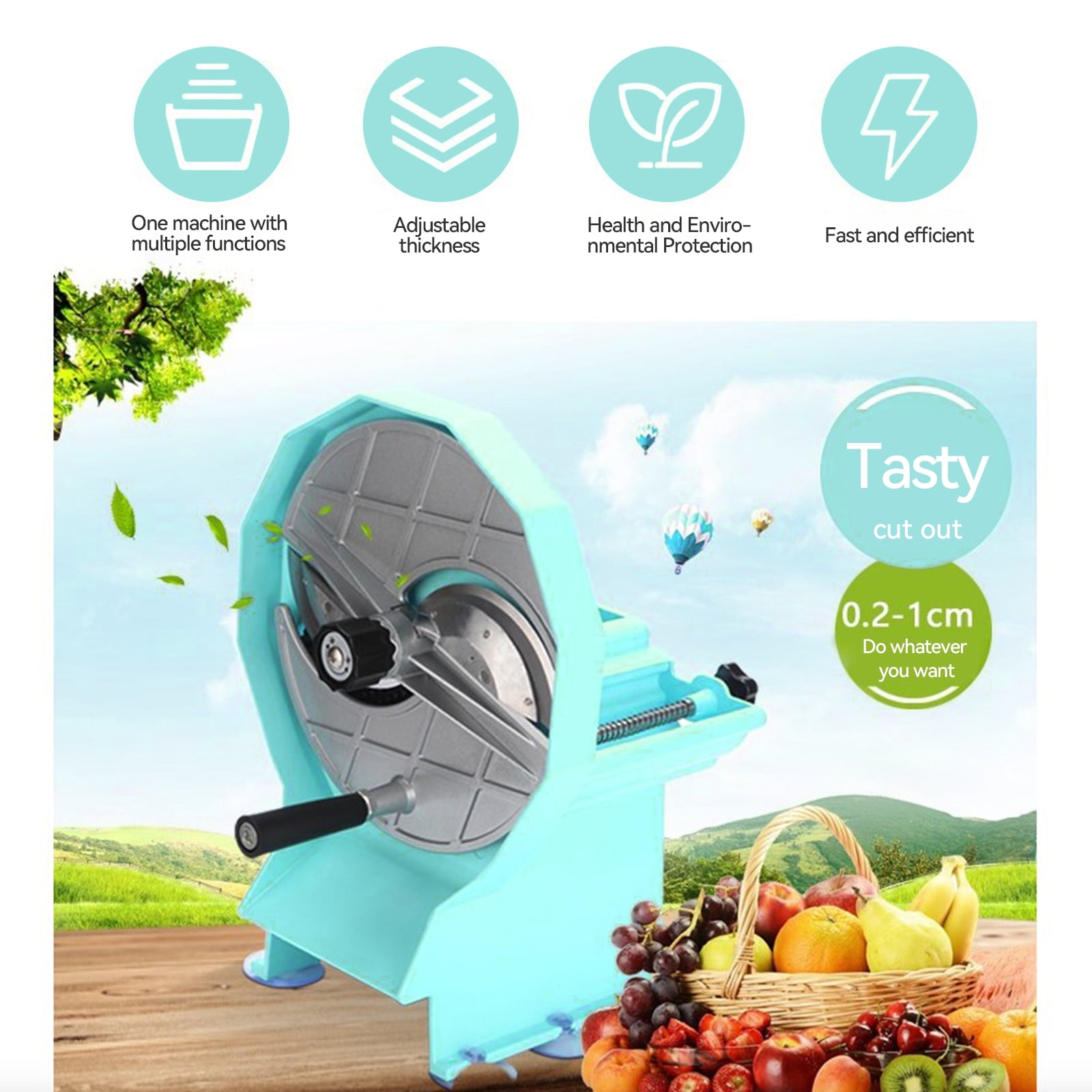 Wobythan Commercial Manual Vegetable Fruit Slicer Shredder Kitchen