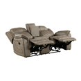 thumbnail image 3 of Bento 74 Inch Manual Recliner Loveseat- Console- Sandy Brown Microfiber, 3 of 6