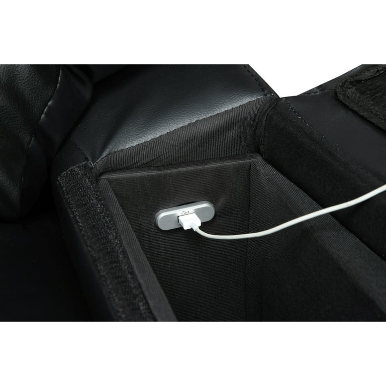 Serta big & tall memory foam online massage recliner black in faux leather
