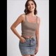 thumbnail image 5 of Camisetas Sin Mangas con Doble Forro para Mujer, Estilo Y2K, para Salir, Ajustadas, Sin Mangas, con Cuello Cuadrado, para Verano. Marrón XL, 5 of 8