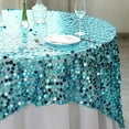 BalsaCircle 72" x 72" Turquoise Square Big Payette Sequin Table Overlay ...