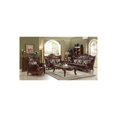 thumbnail image 6 of ACME 53065 2 Piece Eustoma Sofa with 3 Pillows - Cherry Top Grain Leather Match & Walnut, 6 of 7