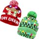 thumbnail image 1 of Paquete de 2 gorros navideños de punto con luz LED Flashi coloridos, 1 of 5