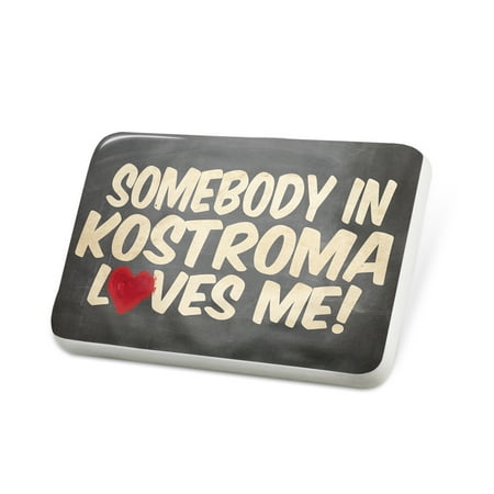 Porcelein Pin Somebody in Kostroma Loves me, Russia Lapel Badge – NEONBLOND
