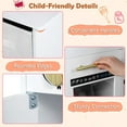 thumbnail image 6 of INFANS Kids Kitchen Play Set, Wooden Pretend Play Kitchen with Realistic Lights Sounds Coffee Maker Dishwasher Microwave Oven Foldable Fabric Drawers, Toddler Cooking Toys for Boys Girls, 6 of 10
