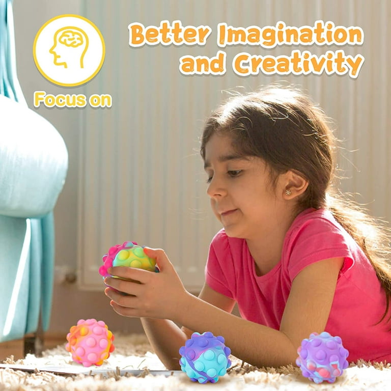 Inflatable Pop Fidget Toys Its Ball Toy, 16 PCS 3D Squeeze Toys