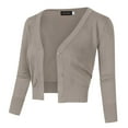 thumbnail image 4 of Womens 3/4 Sleeve Cropped Cardigan Sweaters Open Front Knit Short Bolero Shrugs, 4 of 5