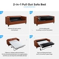 thumbnail image 7 of BALUS Convertible Sofa Bed, Queen Size Leather Upholstery Sleeper Sofa, Super Comfy Pull Out Sofa Bed for Living Room, Cognac Tan, 7 of 7