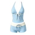 thumbnail image 4 of Girls Swimsuit Halterneck Tankini Two Piece Tween Girls' Swimwear Beach Girl Bathing Suit for 9-10 Years, 4 of 8