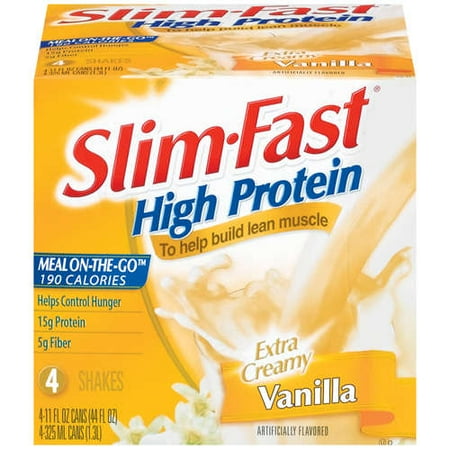 Slim-Fast: High Protein Extra Creamy Vanilla 11 Oz Meal On-The-Go Shakes, 4 pk