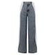 thumbnail image 3 of WILLBEST Pantalones Casuales para Mujer, Vaqueros elegantes con Rayas de Patchwork, Cintura Alta, Corte Holgado, Vaqueros con Bloques de Color, Pantalones Rectos de Pierna Ancha Mediana, 3 of 4