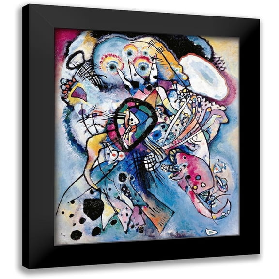 Kandinsky, Wassily 12x14 Black Modern Framed Museum Art Print Titled - Two Ovals, 1919