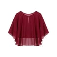 thumbnail image 5 of Kaerm Women's Soft Chiffon Shawl Wraps Sheer Shrug for Evening Dress Wedding Cape Cover Up Burgundy One Size, 5 of 6