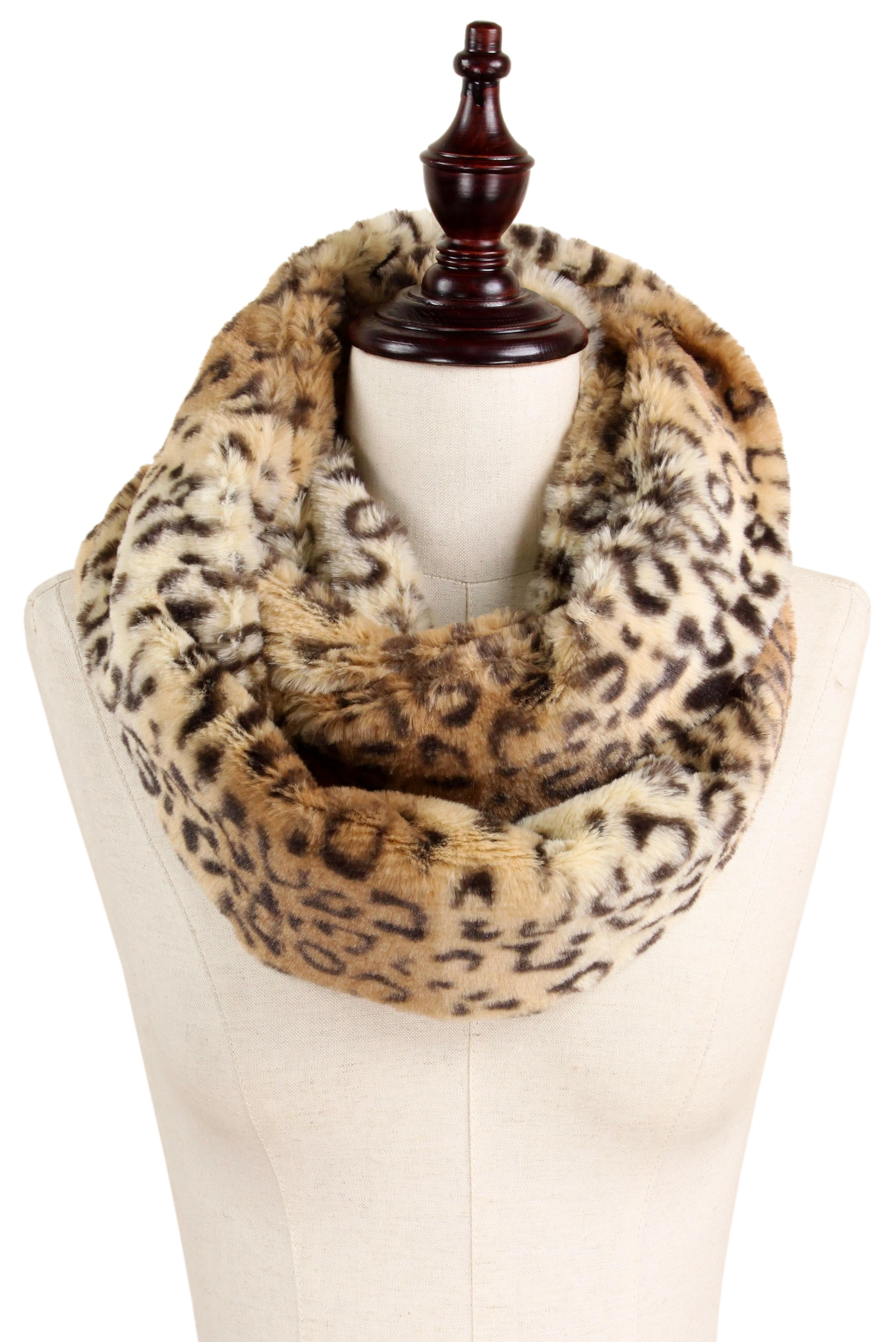 leopard faux fur slides