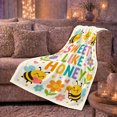 thumbnail image 6 of Sweet Like decorative motif Bee Garden Theme Whimsical Cartoon, Warm Flannel Blanket for Sunroom and Reading Nook, Playful Botanical Garden Scene, Garden Lovers Valentine's Day Gift, 6 of 9