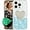Blue, variant on Luminous Case for iPhone 16 Pro with Makeup Mirror, Fluorescence Glowing Bling Glitter Heart Soft TPU Slim Cover Case for Apple iPhone 16 Pro. YGJ-White