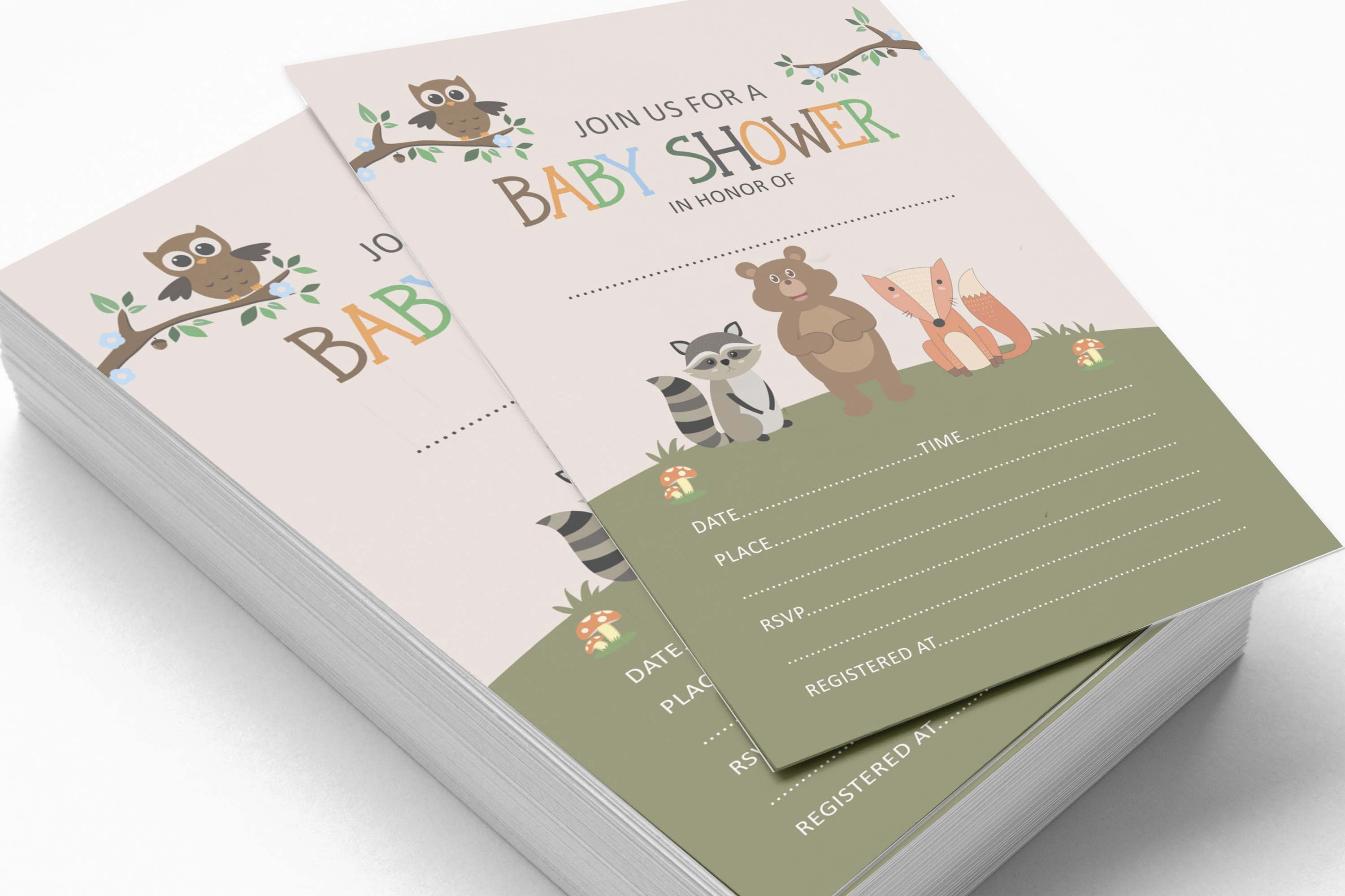 Inkdotpot Set Of 30Jungle Animals Baby Shower Invitations-Diaper Raffle Tickets And Baby Shower Book Request Cards Gender Neutral Invites Its A Boy Its A Girl