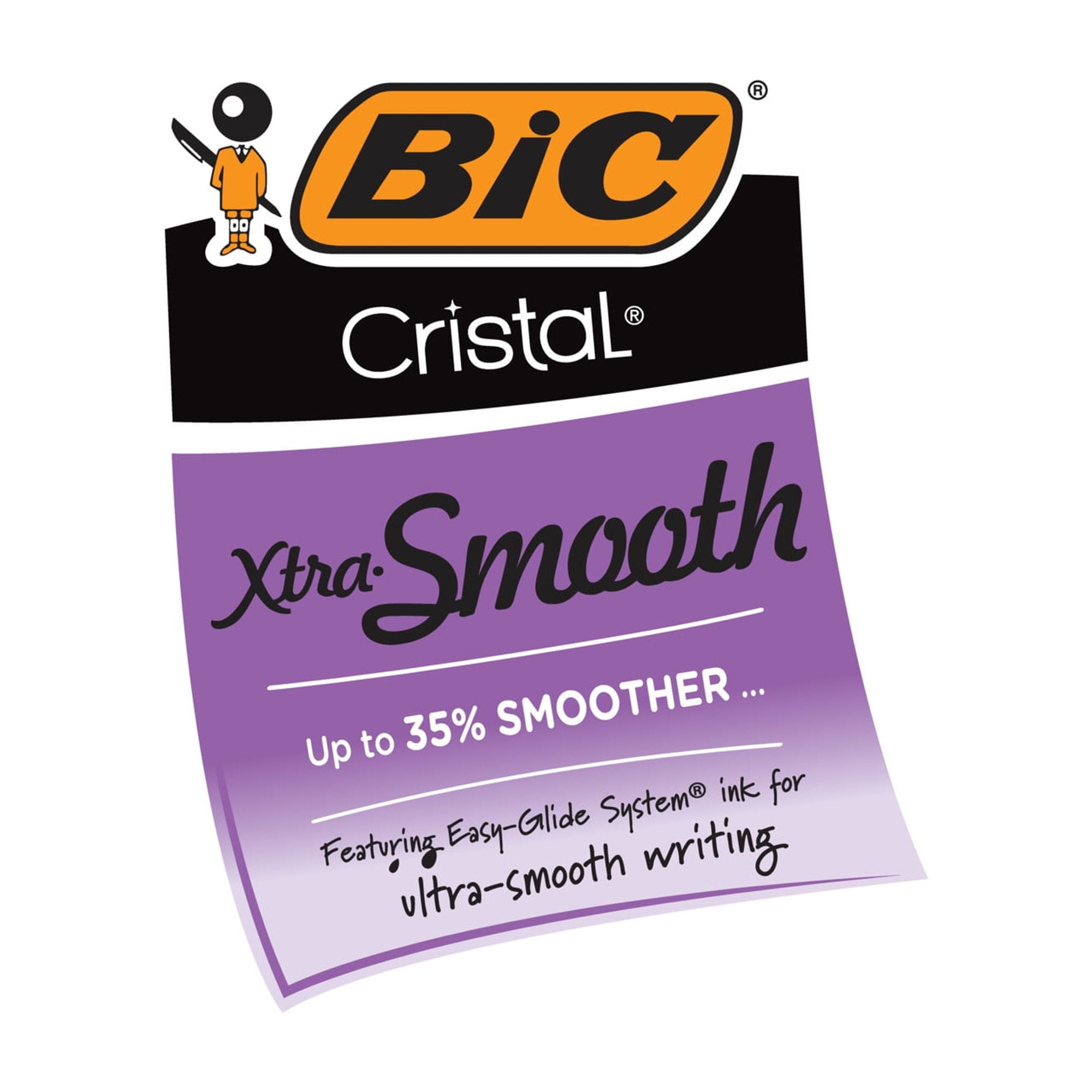 BIC Cristal Xtra Smooth Ball Point Pens, Medium Point (1.0 mm), Black, 48 Count
