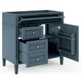 thumbnail image 2 of 36'' Bathroom Vanity without Top Sink, Modern Bathroom Storage Cabinet with 2 Drawers and a Tip-out Drawer, Grey Blue, 2 of 7
