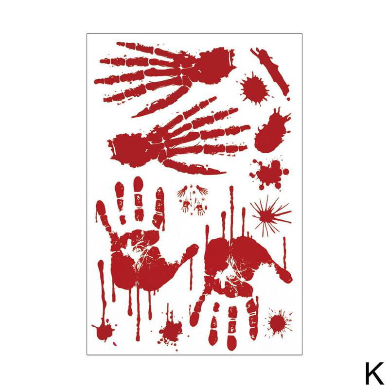 Details about   HALLOWEEN WINDOW STICKERS DECORATION SCARY BLOOD HAND PARTY BLOODY RED DECALS IT 