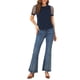 thumbnail image 2 of INSPIRAR CHIC Blusa de Mujer con Cuello Peter Pan de Malla con Mangas Cortas Abullonadas de Lunares Vintage XXL Azul Marino, 2 of 6