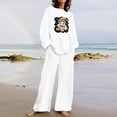 thumbnail image 1 of Puntoco Conjunto De Pantalones Y top Con Cuello Redondo Y Manga Larga Con Estampado De Halloween Para Mujer Blanco Xl, 1 of 4