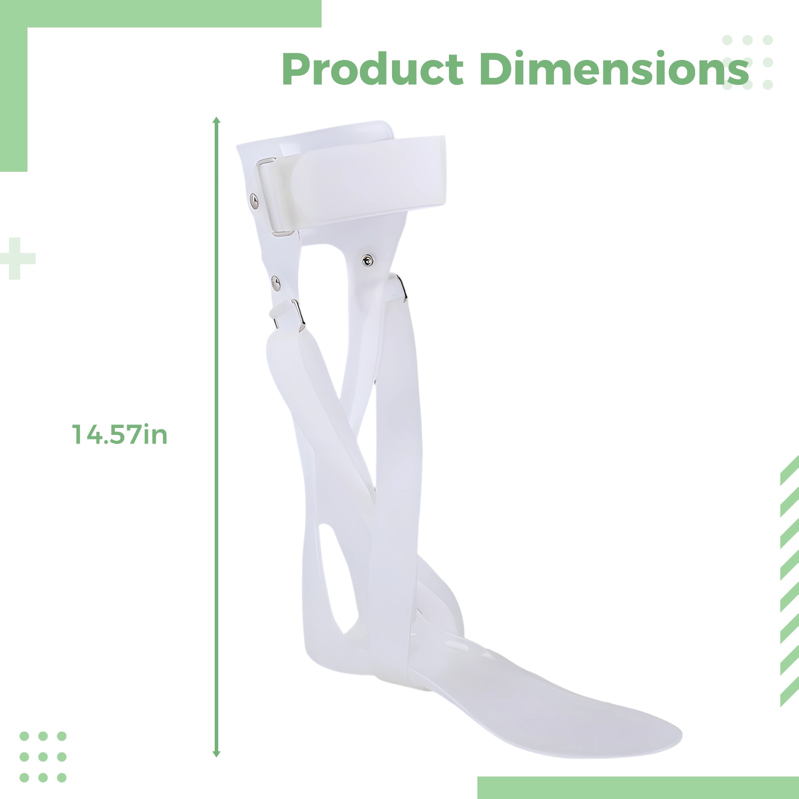 Foot Drop Brace AFO, Ankle Foot Orthosis, Half-Sole Drop Foot Support, Foot Splint for Drop Foot Correction, Ankle Joint Stabilization, Prevents Inversion/Eversion, Shoe Insert, Right Foot, L Size
