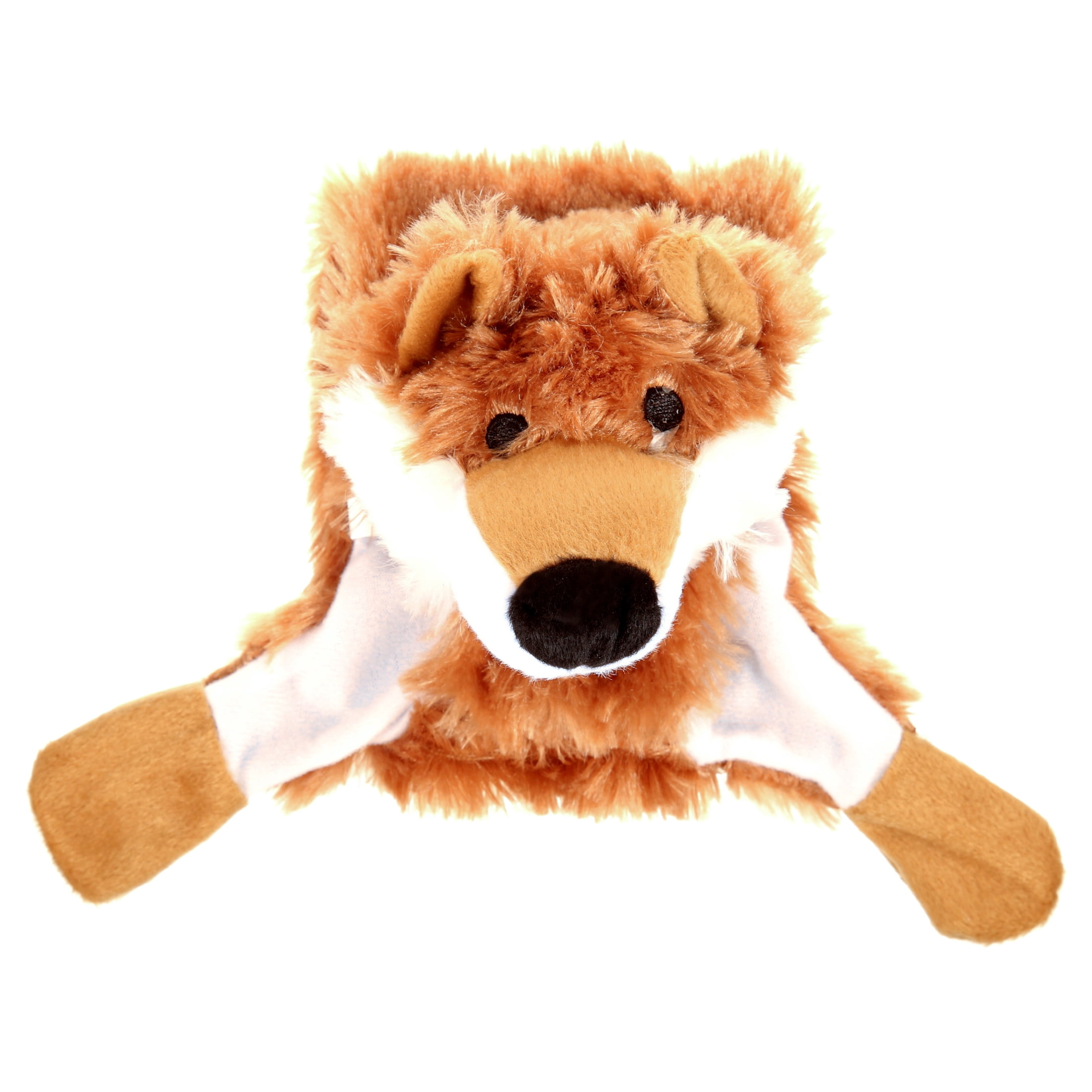 Hyper Pet Skinz Wildlife Stuffless Plush Fox Squeaky Dog Toy with Squeaker, Large, Fox