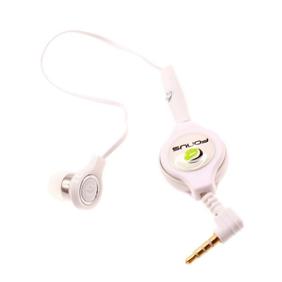 Headphone Retractable Mono Earphone for Jitterbug Smart3 Phone - 3.5mm w Mic Headset Handsfree Earbud Earpiece B4V Compatible With Lively Jitterbug Smart 3 Model