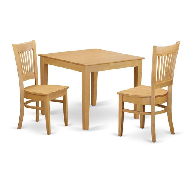 Oxford Small Kitchen Table & 2 Dining Room Chairs, Oak - Walmart.com ...