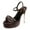 Chocolate, variant on FSJ Women Graceful Stiletto Super High Heel Sandals Crystal Chain Open Toe Ankle Buckle Strap Platform Pumps Wedding Dress Shoes Size 8 Champagne
