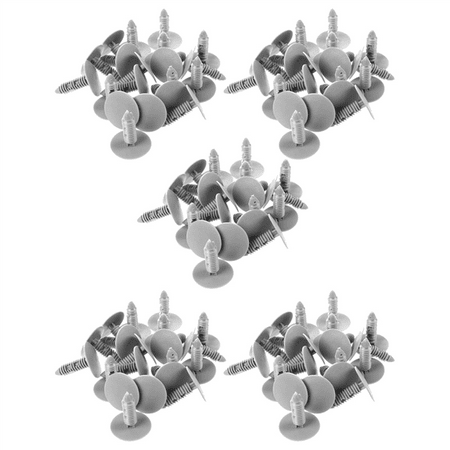 

100 Pcs Gray Plastic Car Trim Clips Rivet Fastener 6mm Hole 26mm Head