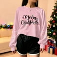 thumbnail image 5 of Womens Christmas Sweatshirts Xmas Tree Printed Crop Tops for Teen Girls Casual Crewneck Long Sleeve Pullovers (XL, Pink A), 5 of 5