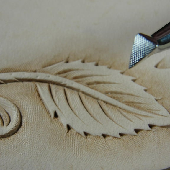 Stainless Steel Barry King - #2 Checkered Triangle Beveler Stamp (Leather Tool)