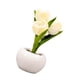 thumbnail image 4 of Luz nocturna de tulipán, luz suave, cerámica exquisita, lámpara de mesa de flores de PU para librerías, cafeterías, Base de cerámica alimentada por batería, color blanco, 4 of 12