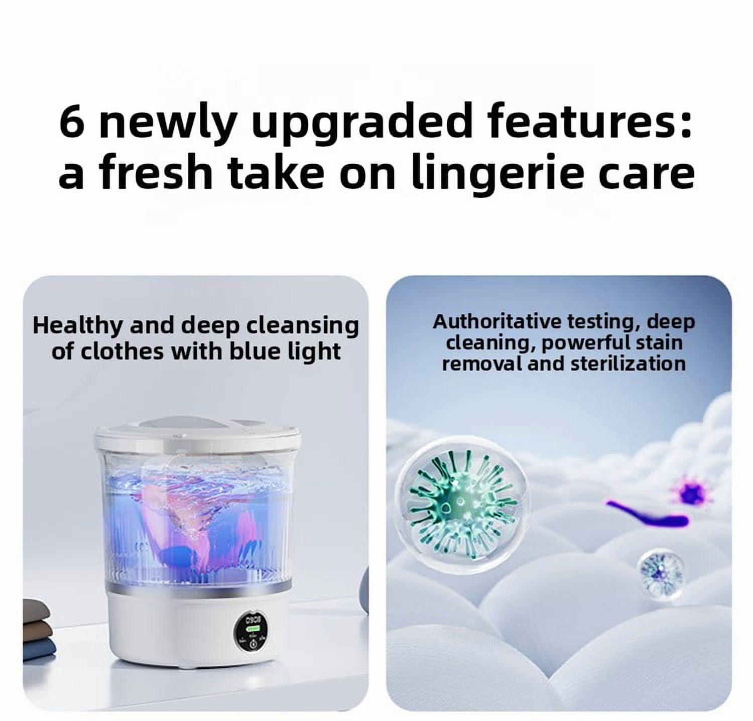 Mini Portable Washing Machine with Spin Dry For Underwear Socks Creative Gift Small Size All In One USB Charging Home Appliance Life Aparatus