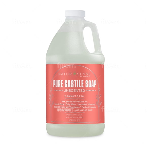Jabón de Castilla NTRSNS puro, sin fragancia, orgánico, 1,9 L