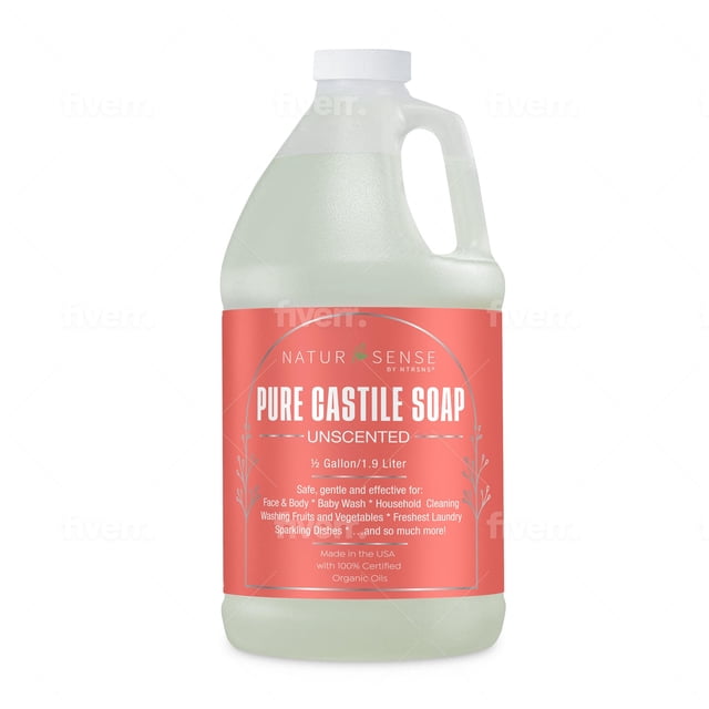 Jabón de Castilla NTRSNS puro, sin fragancia, orgánico, 1,9 L