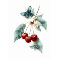 thumbnail image 1 of QISVANSET Cherry Butterfly Branch Canvas Art 15.75x11.81 Inches, 1 of 5
